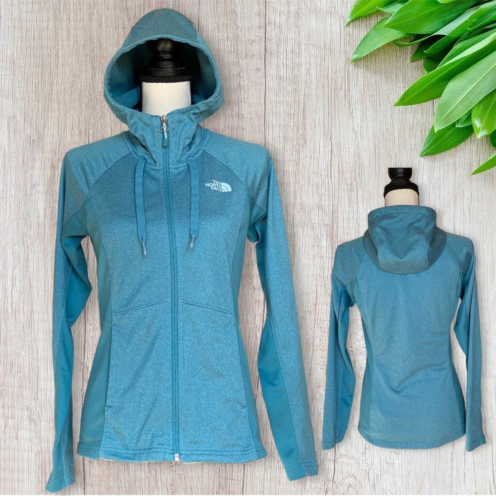 The North Face Teal Blue Full Zip Long Sleeve Hooded Jacket Size Small